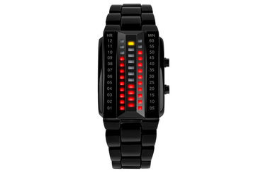 Unisex 3D led صنع وفقا لطلب الزّبون ساعة أسود سبيكة Digital wristwatch