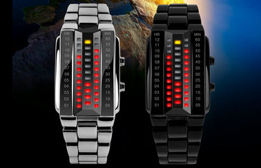 Unisex 3D led صنع وفقا لطلب الزّبون ساعة أسود سبيكة Digital wristwatch