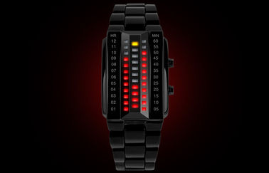 Unisex 3D led صنع وفقا لطلب الزّبون ساعة أسود سبيكة Digital wristwatch