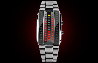 Unisex 3D led صنع وفقا لطلب الزّبون ساعة أسود سبيكة Digital wristwatch