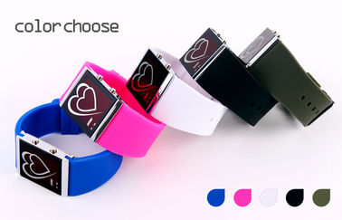 led Digital wristwatch قلب أسلوب زوج el backlight مرآة ساعة