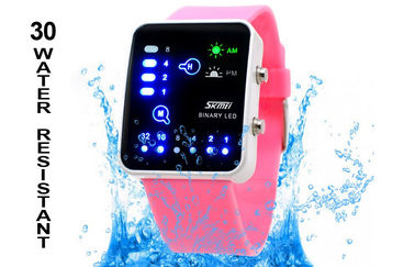 قرنفليّ سليكوون led Digital wristwatch el backlight ساعة ثنائيّ مزدوج