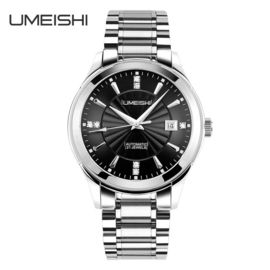 الراقية الفولاذ المقاوم للصدأ حالة QuartzWatch والشريط الصلب النظارات ووتش المعصم لذكر